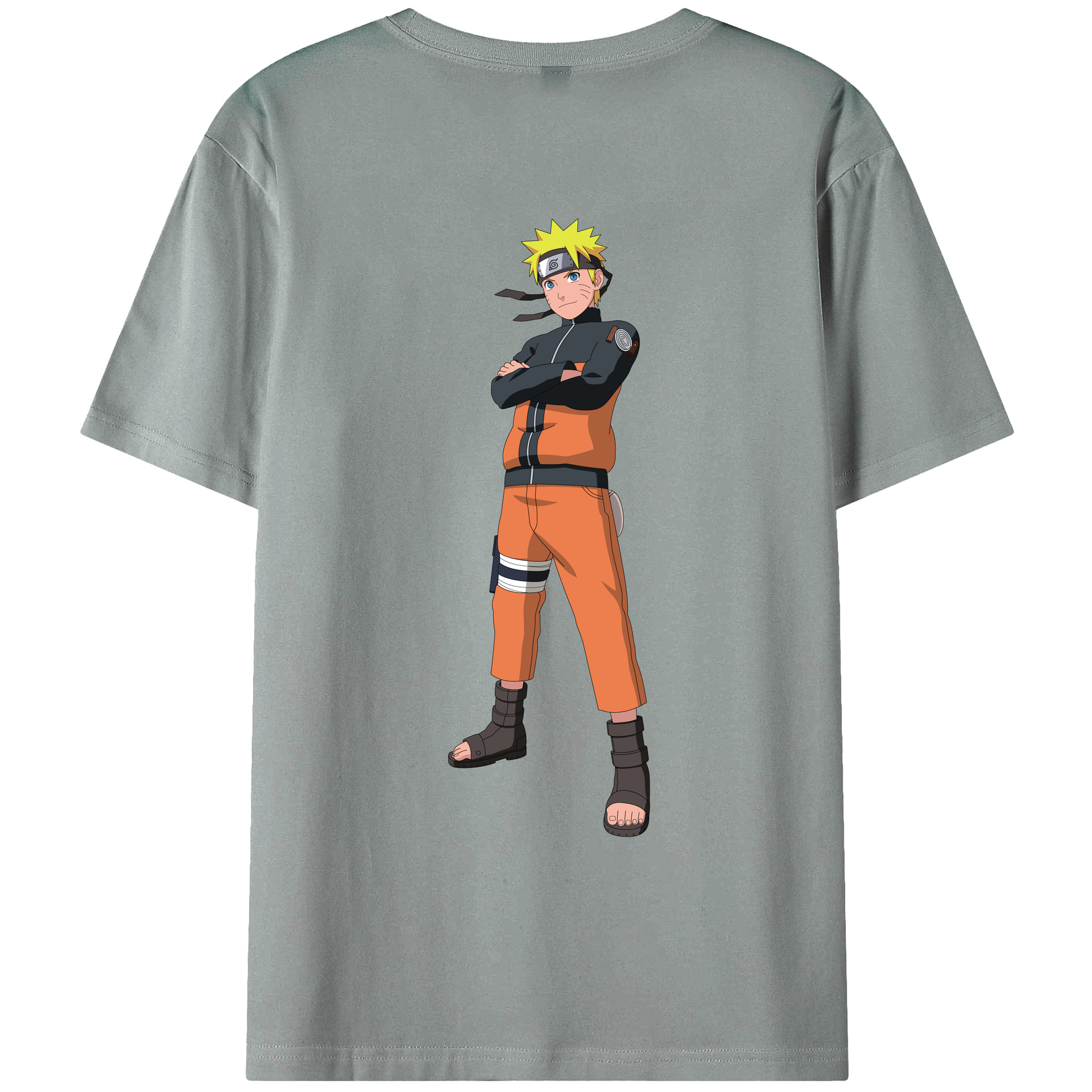 （画像用） NARUTO -ナルト- うずまき ナルト Uzumaki Naruto 綿100％ メンズ半袖Tシャツ（バックプリント） 通気性